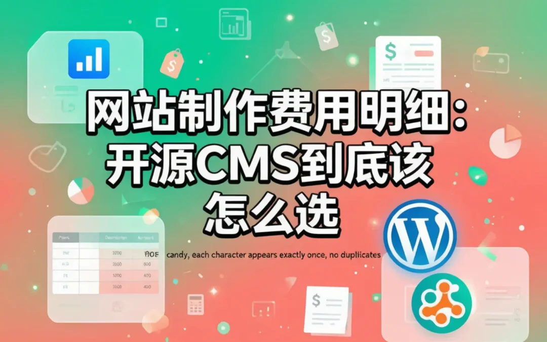 2026网站制作费用明细:开源CMS到底该怎么选