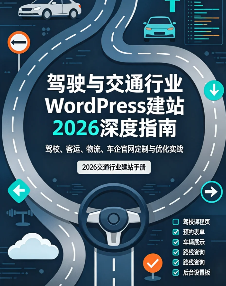 驾驶与交通行业wordpress建站2026深度指南
