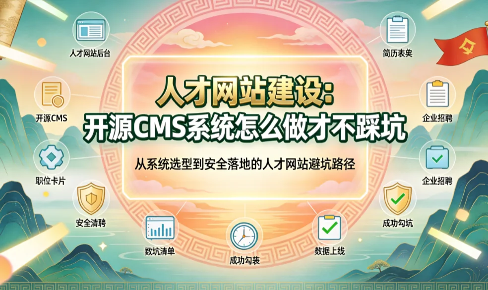 2026人才网站建设:开源cms系统怎么做才不踩坑