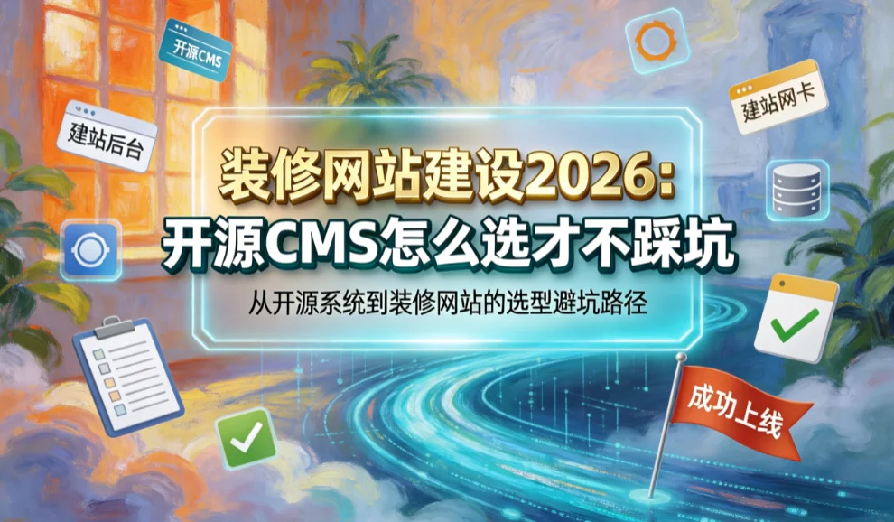 装修网站建设2026：开源cms怎么选才不踩坑
